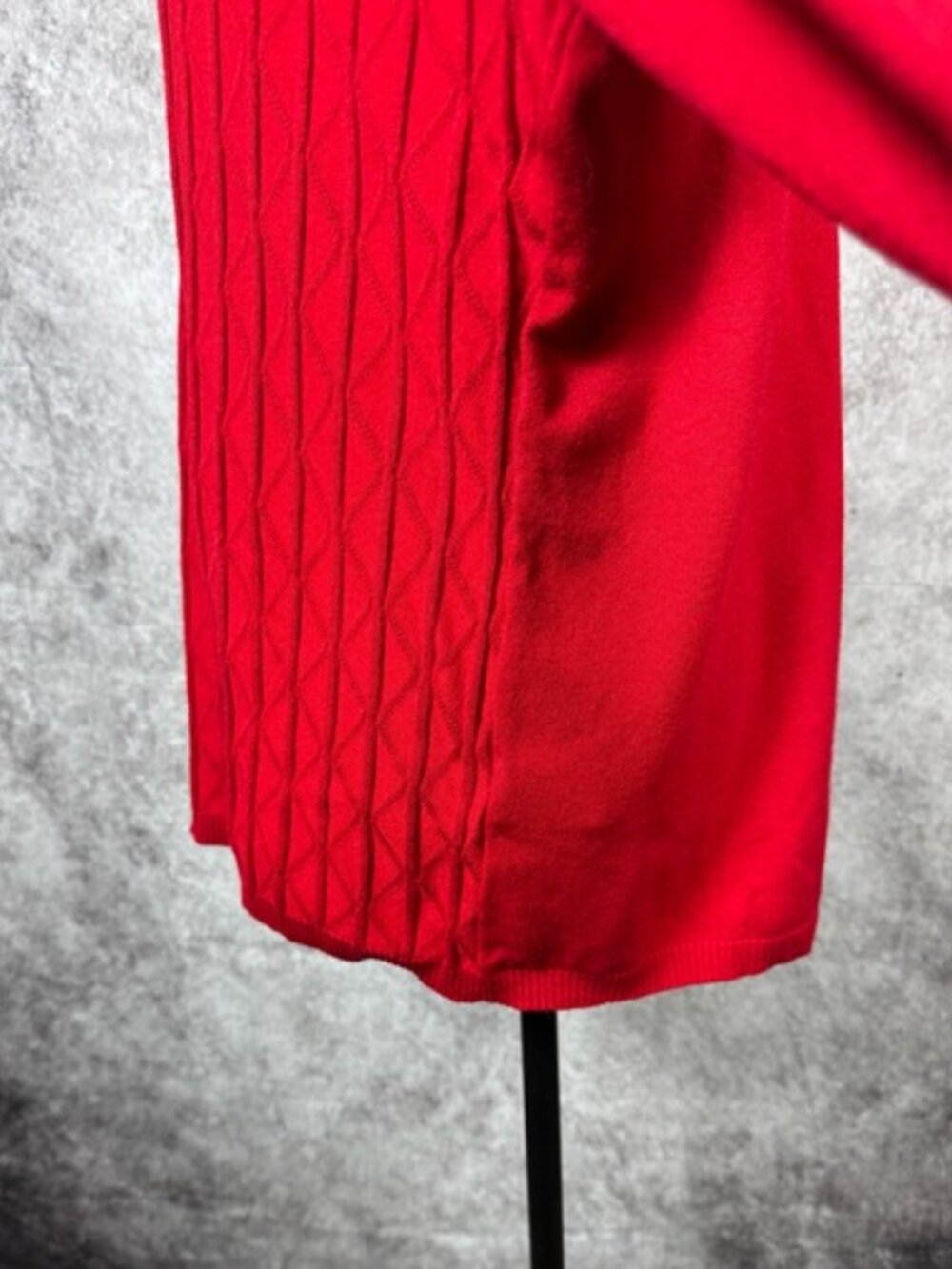Allison Daley Red Cable Knit Mock Neck Sweater XL Classic Holiday - Picture 6 of 9